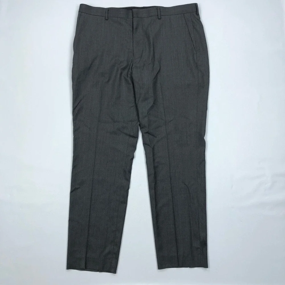 J Crew Ludlow Loro Piana Superfine Wool Dress Pants Mens 36x31 Charcoal Grey